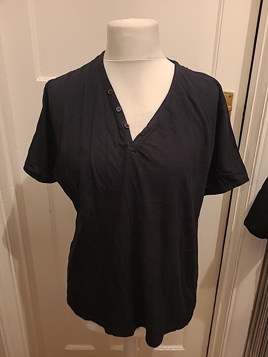 Mens Primark Size XL Black Short Sleeved Pyjama Top