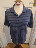 Mens Blue Harbour Golf Size Small Navy Striped Short Sleeved Polo