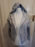 Ladies Primark Size 12 Grey Zipped Jacket With Hood