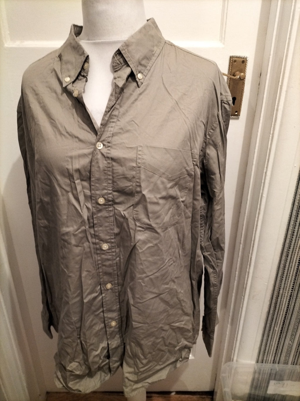 Mens North Coast Size XL Grey Long Sleeve Buttoned Shirt