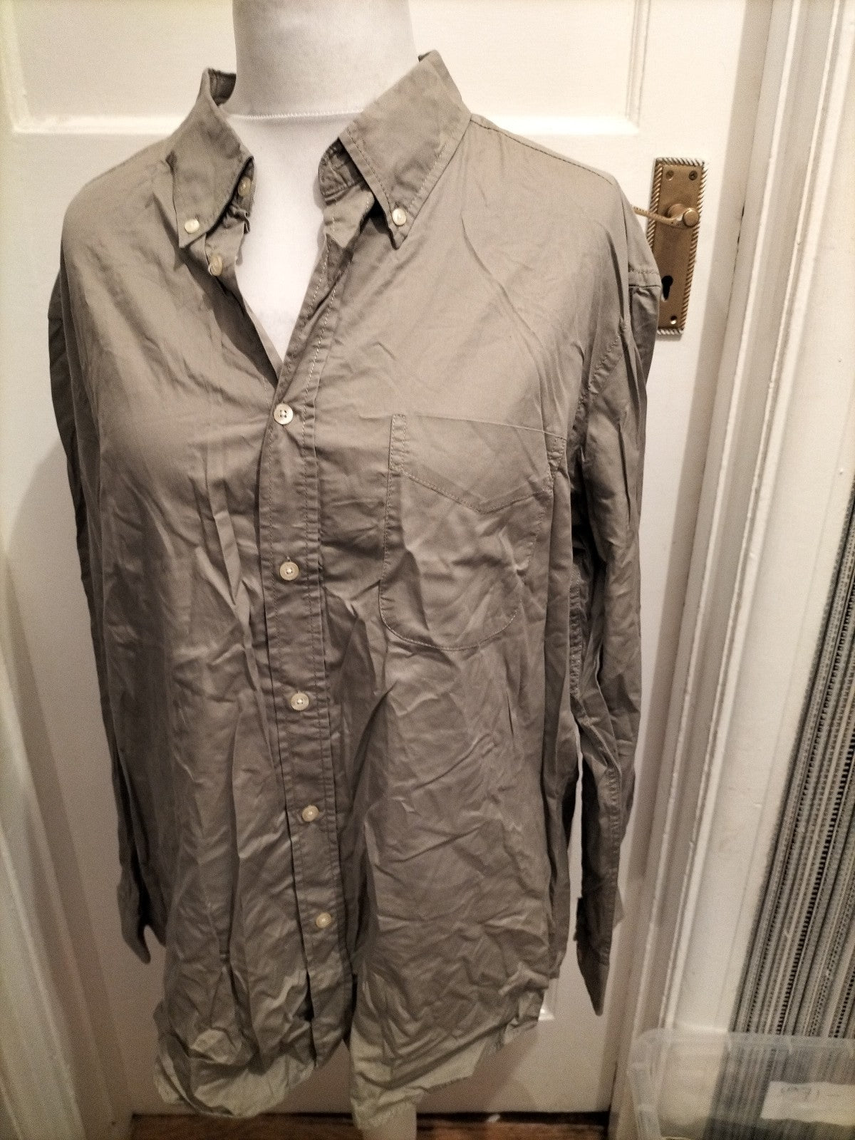 Mens North Coast Size XL Grey Long Sleeve Buttoned Shirt