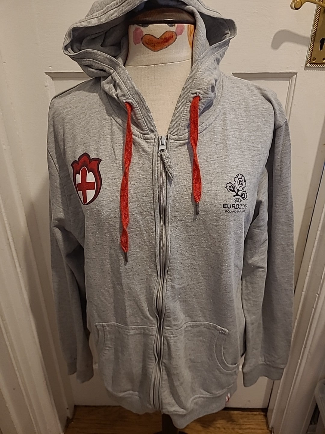 Mens Euro 2012 Grey Zip Through Football Hoodie