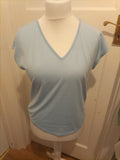 Ladies Shein Size Large Pale Blue V Neck Short Sleeved Tshirt