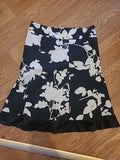 Ladies Fever London Size 8 Black White Floral Lined Skirt