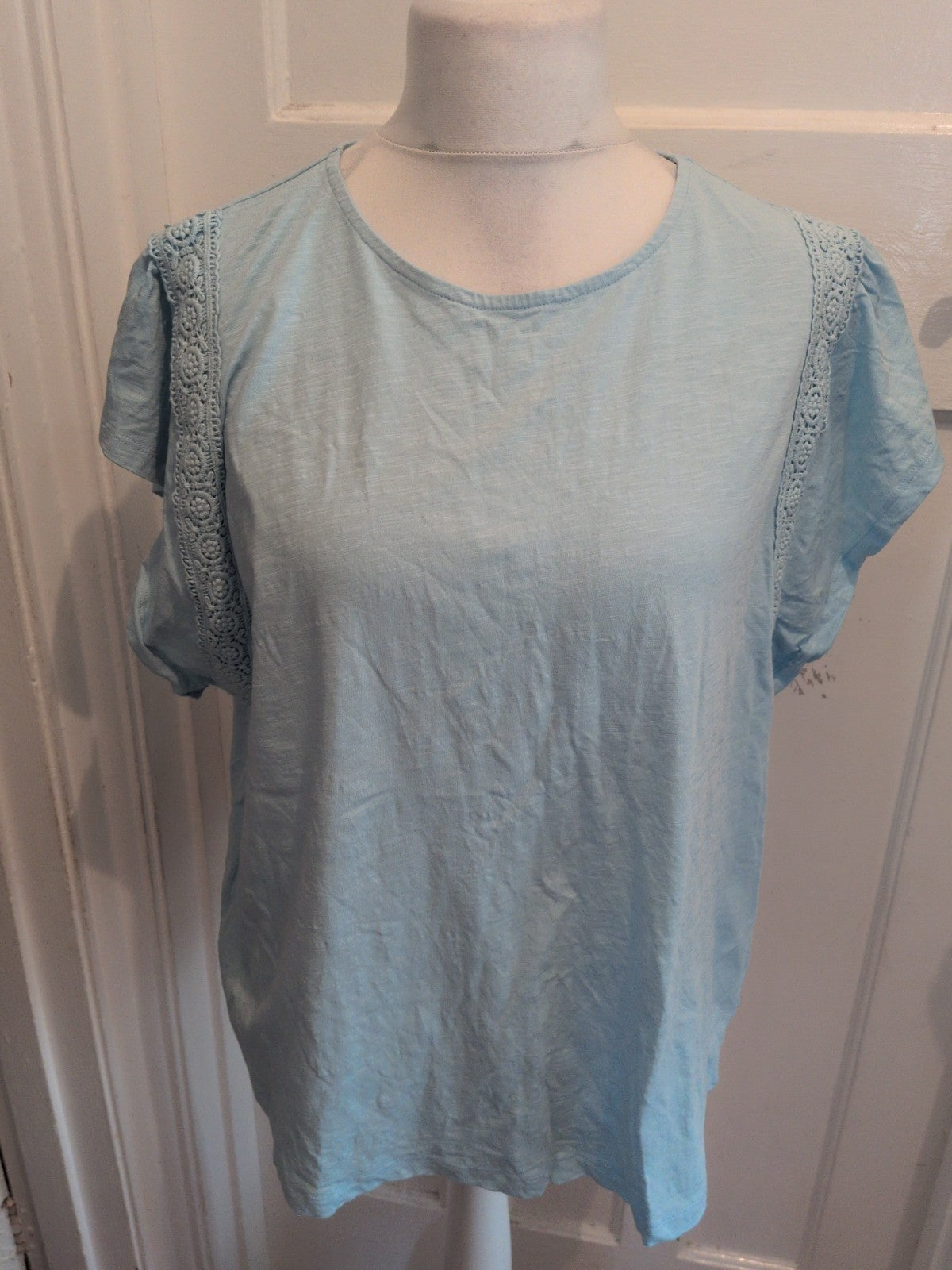 JD.Williams 24 Sky Blue Short Sleeve T-shirt Blouse