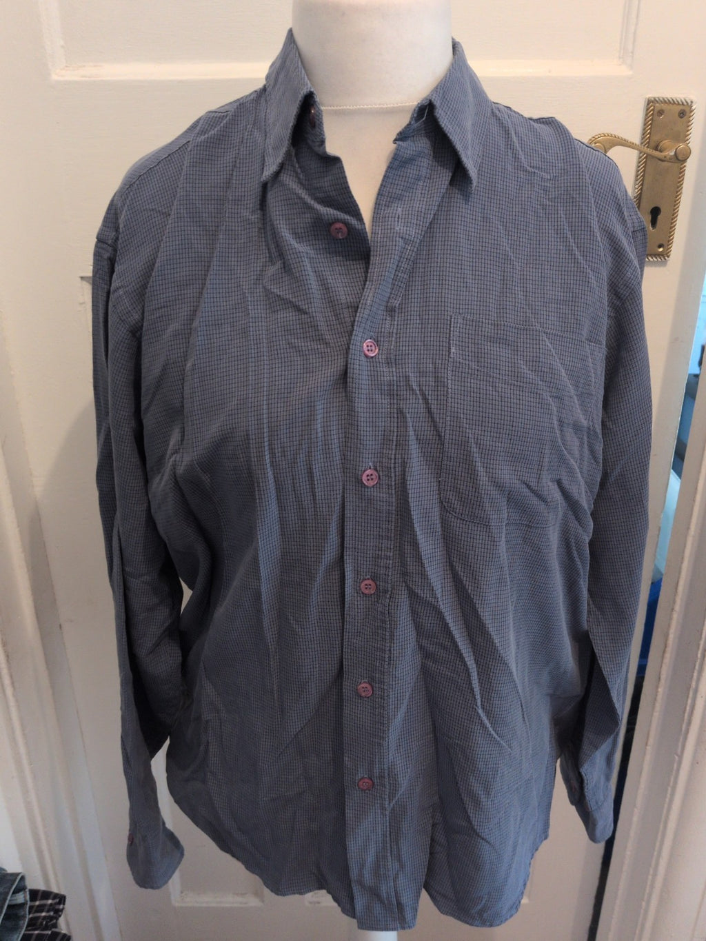 Springfield Medium Navy And Black Long Sleeve Shirt