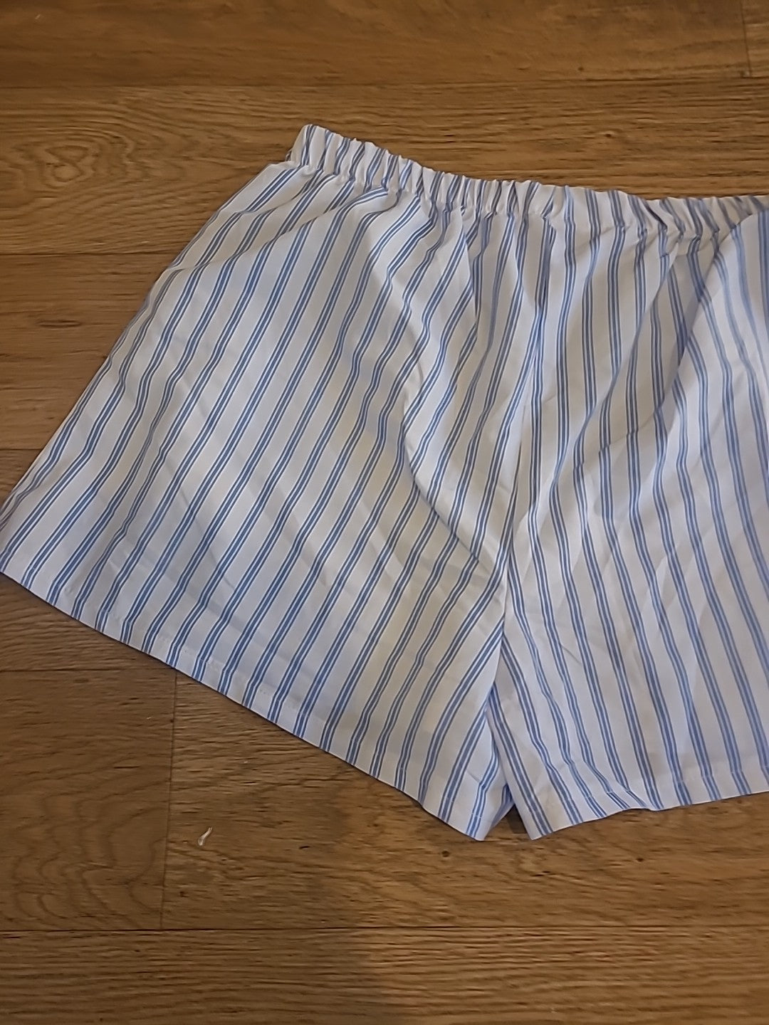 Ladies Blue Nest Size Xl Blue White Elasticated Shorts