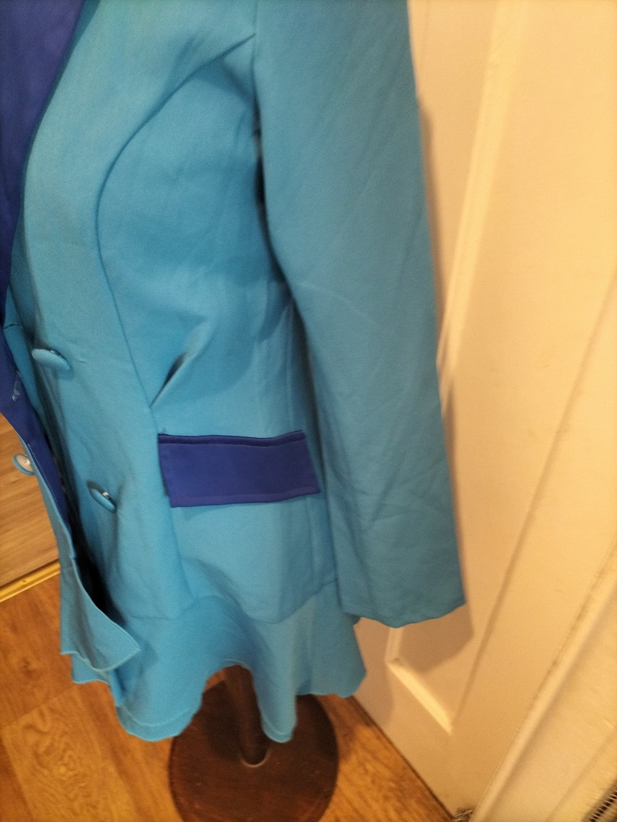 Ladies Glamaker Size Small Blue Long Sleeved Lightweight Jacket/Coat