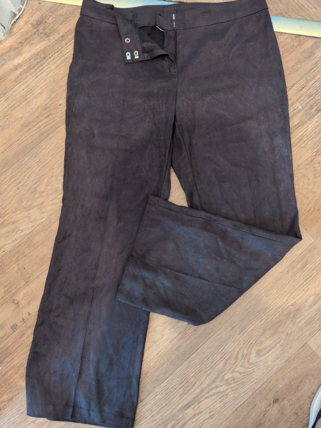 Marks And Spencer 14 Short Mocha Straight Leg Trousers