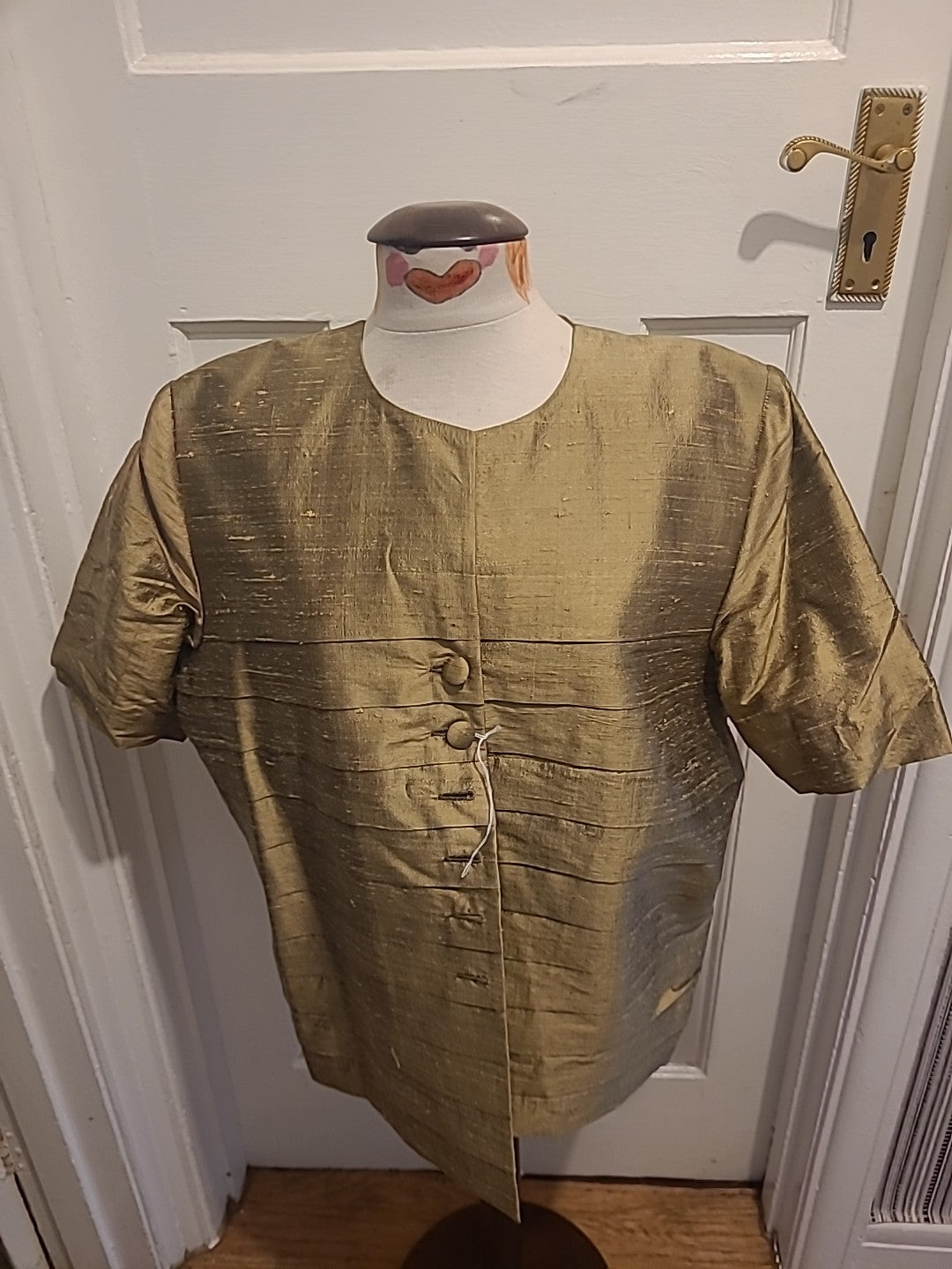 Ladies Vintage Size Large Gold Lined Padded Blouse