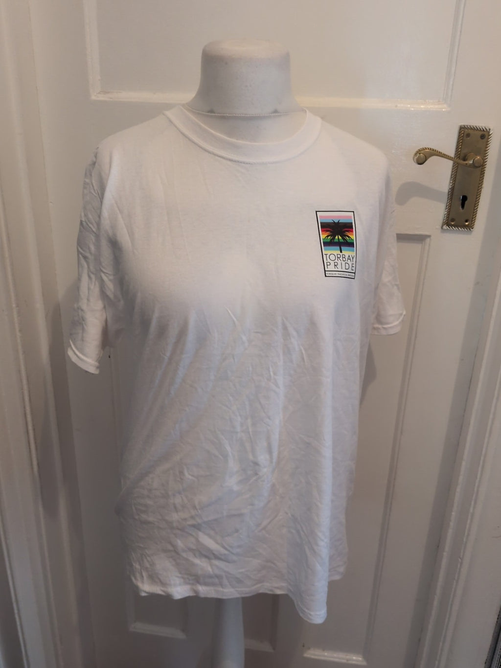 Fruit Of The Loom Large White Torbay Pride T-shirt