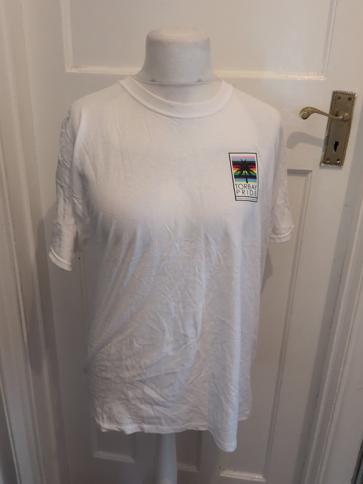 Fruit Of The Loom Large White Torbay Pride T-shirt