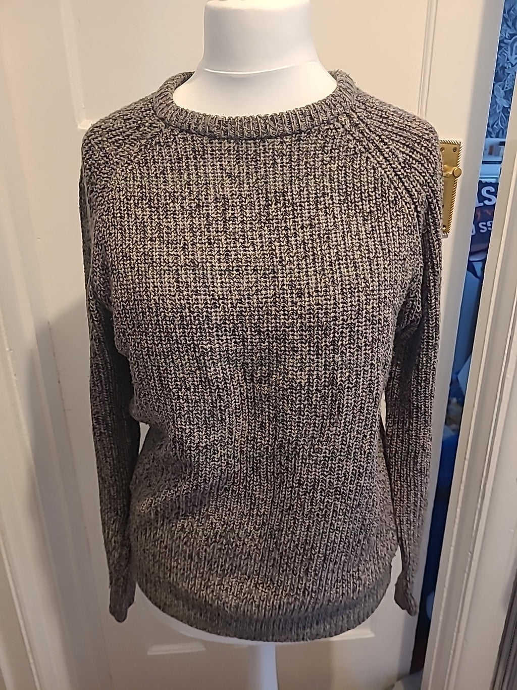 Mens Primark Size Medium Grey Fleck Ribbed Jumper