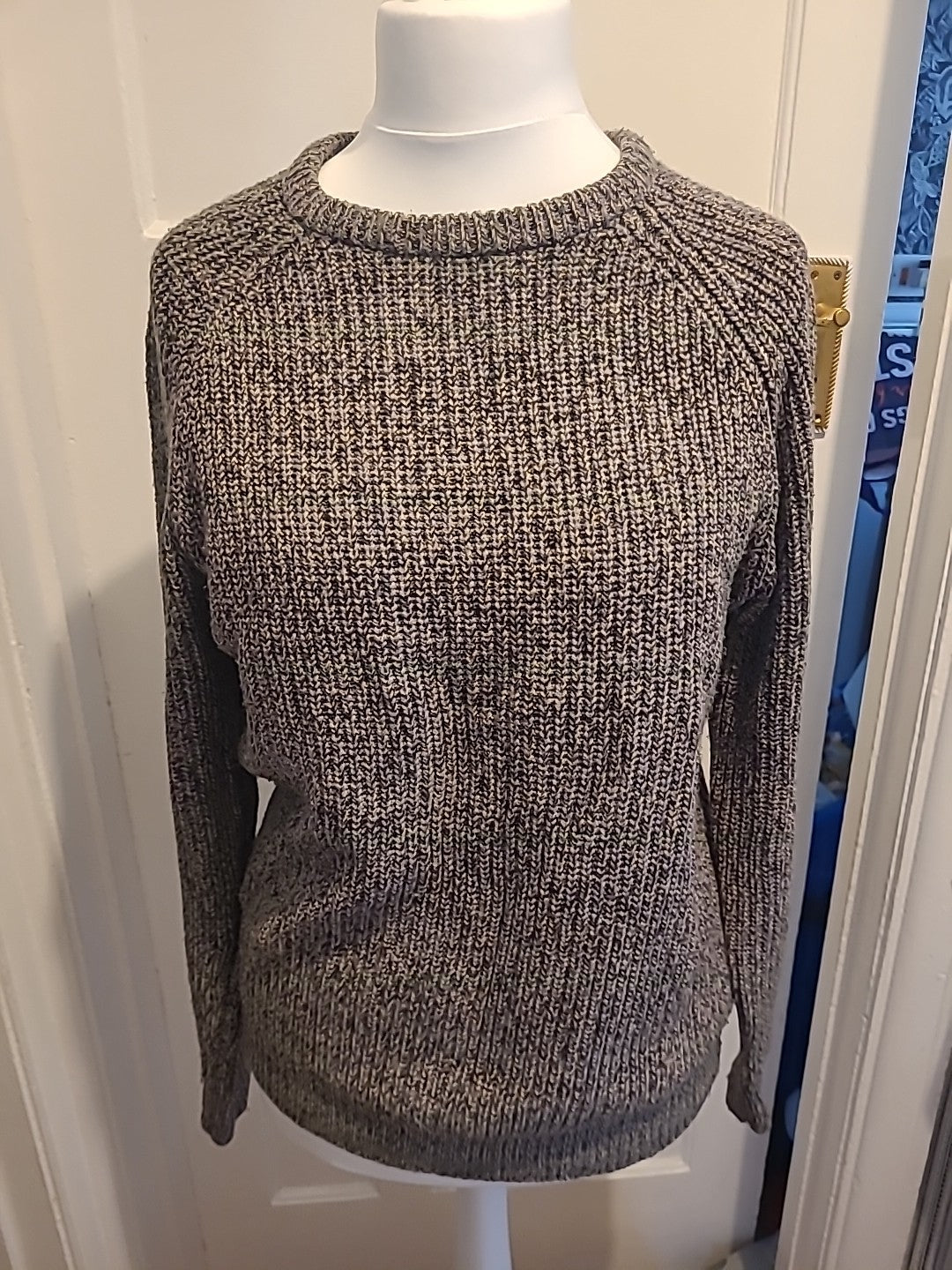 Mens Primark Size Medium Grey Fleck Ribbed Jumper