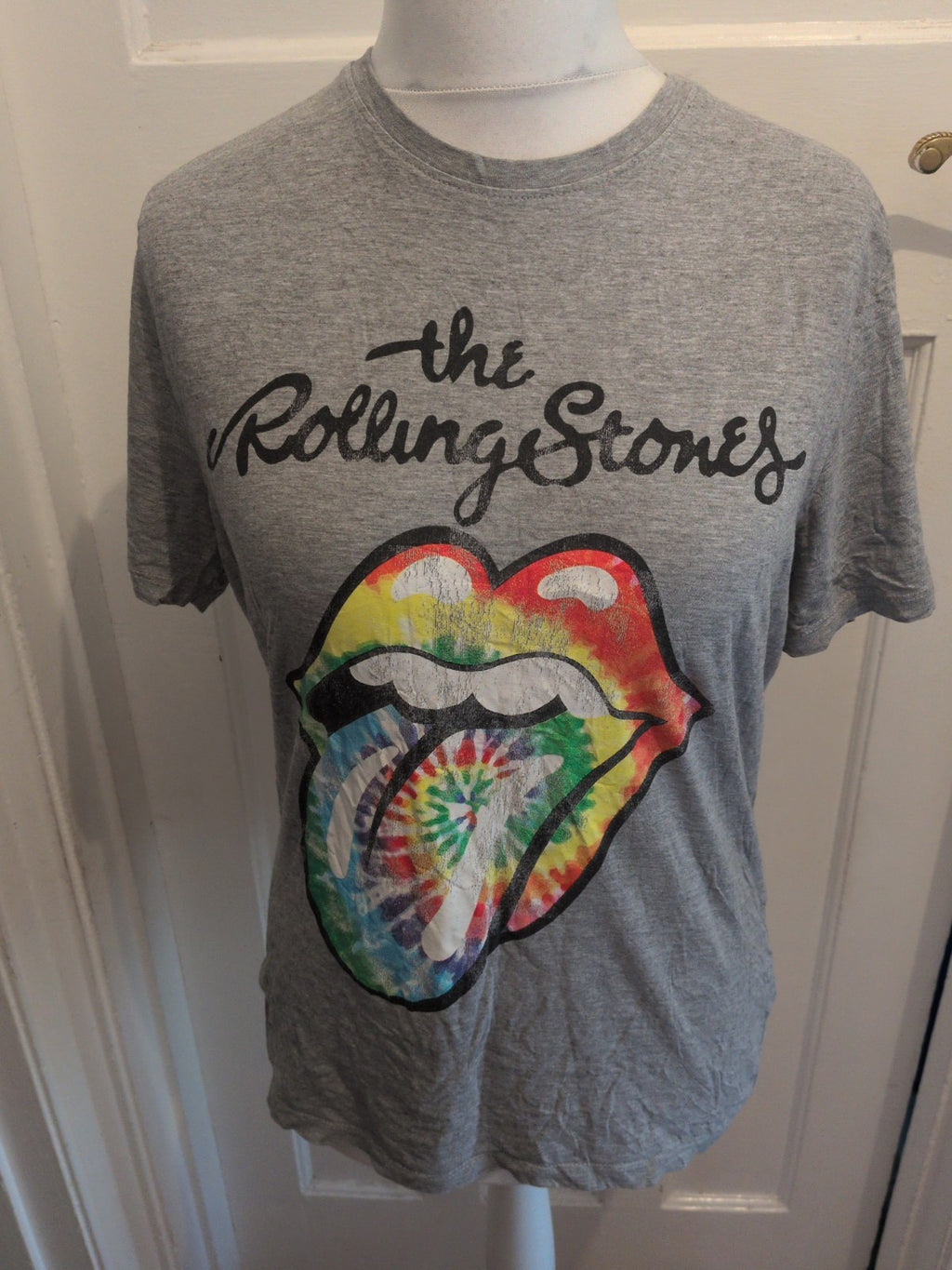 The Rolling Stones Medium Grey Printed(Cracking) Short Sleeve T-shirt