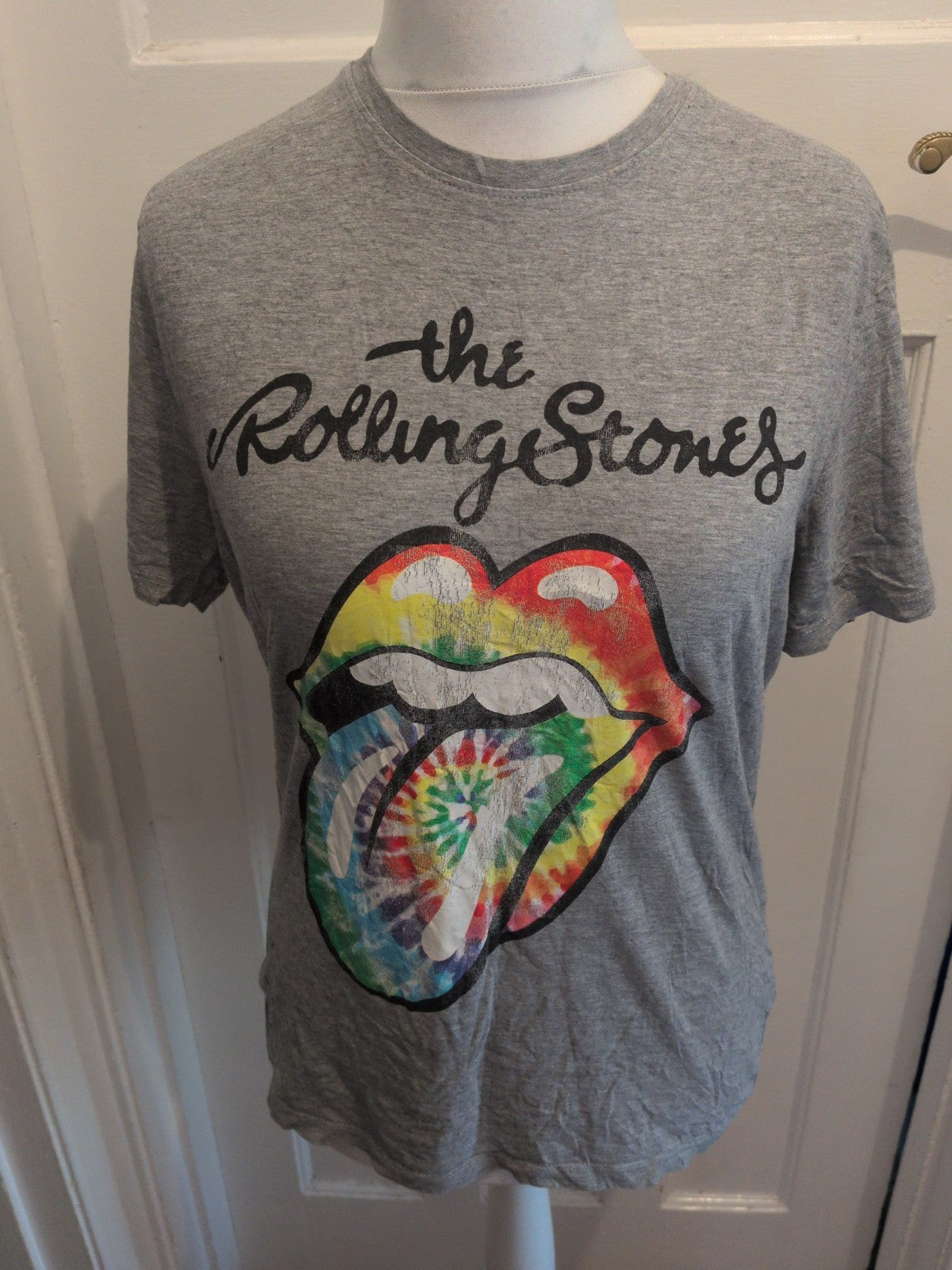 The Rolling Stones Medium Grey Printed(Cracking) Short Sleeve T-shirt