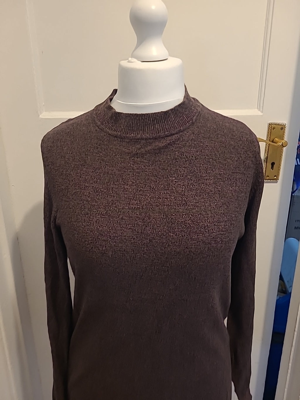 Mens New Look Size Small Purple/Black Fleck Pullover Jumper