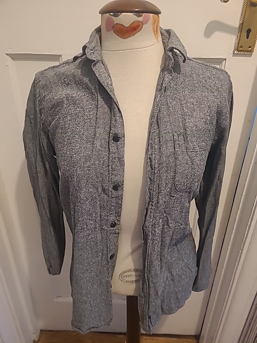 Mwns Cedarwood State Size XS Grey Long Sleeved Shirt 100% Cotton