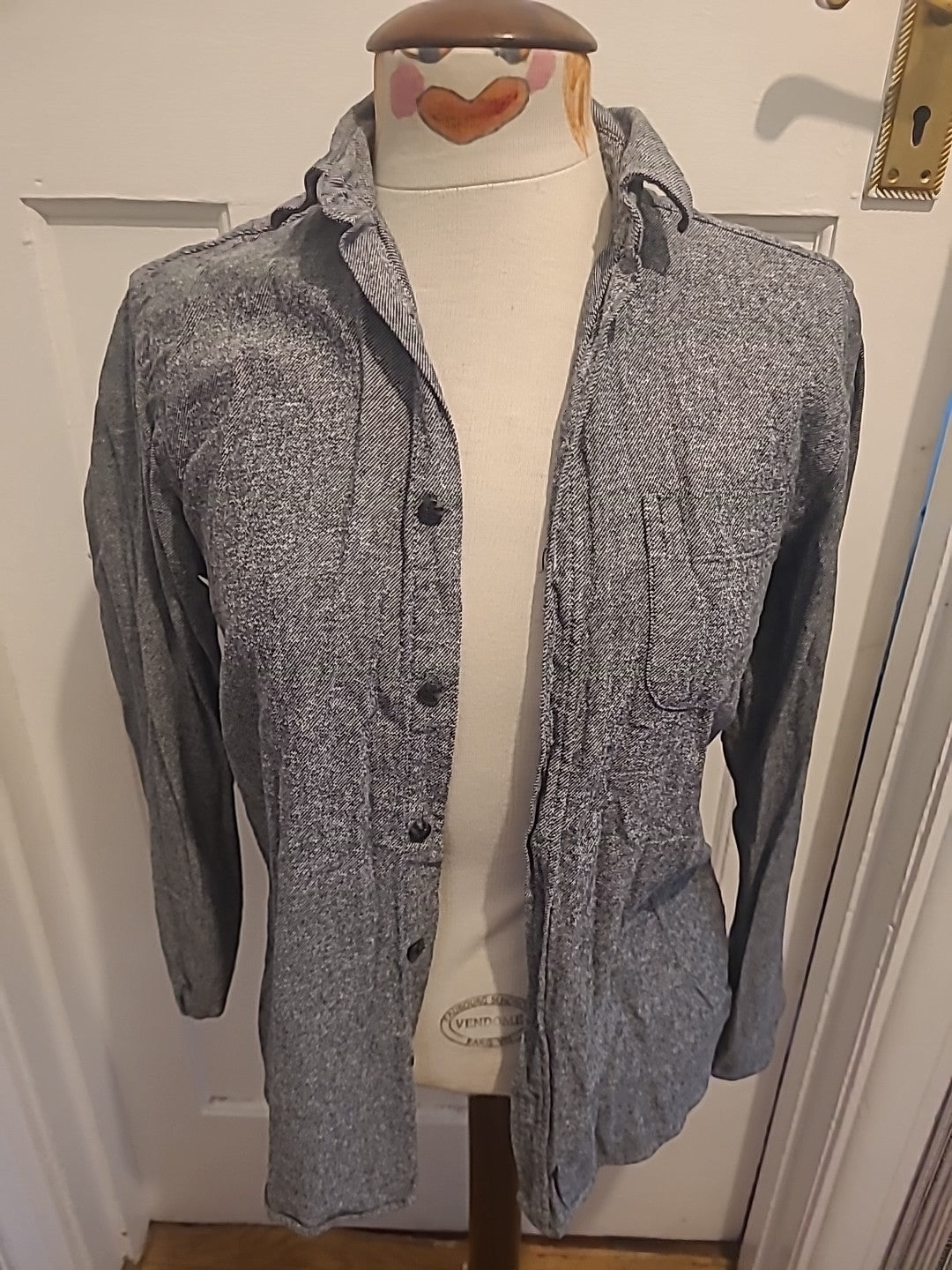 Mwns Cedarwood State Size XS Grey Long Sleeved Shirt 100% Cotton
