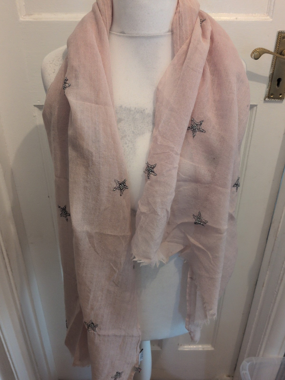 Crew Clothing Beige Star Pattern Scarf