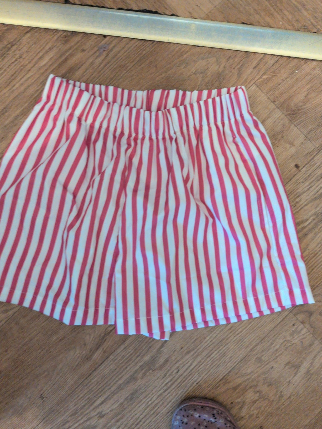 Shein Small Pink Stripe Elasticated Shorts