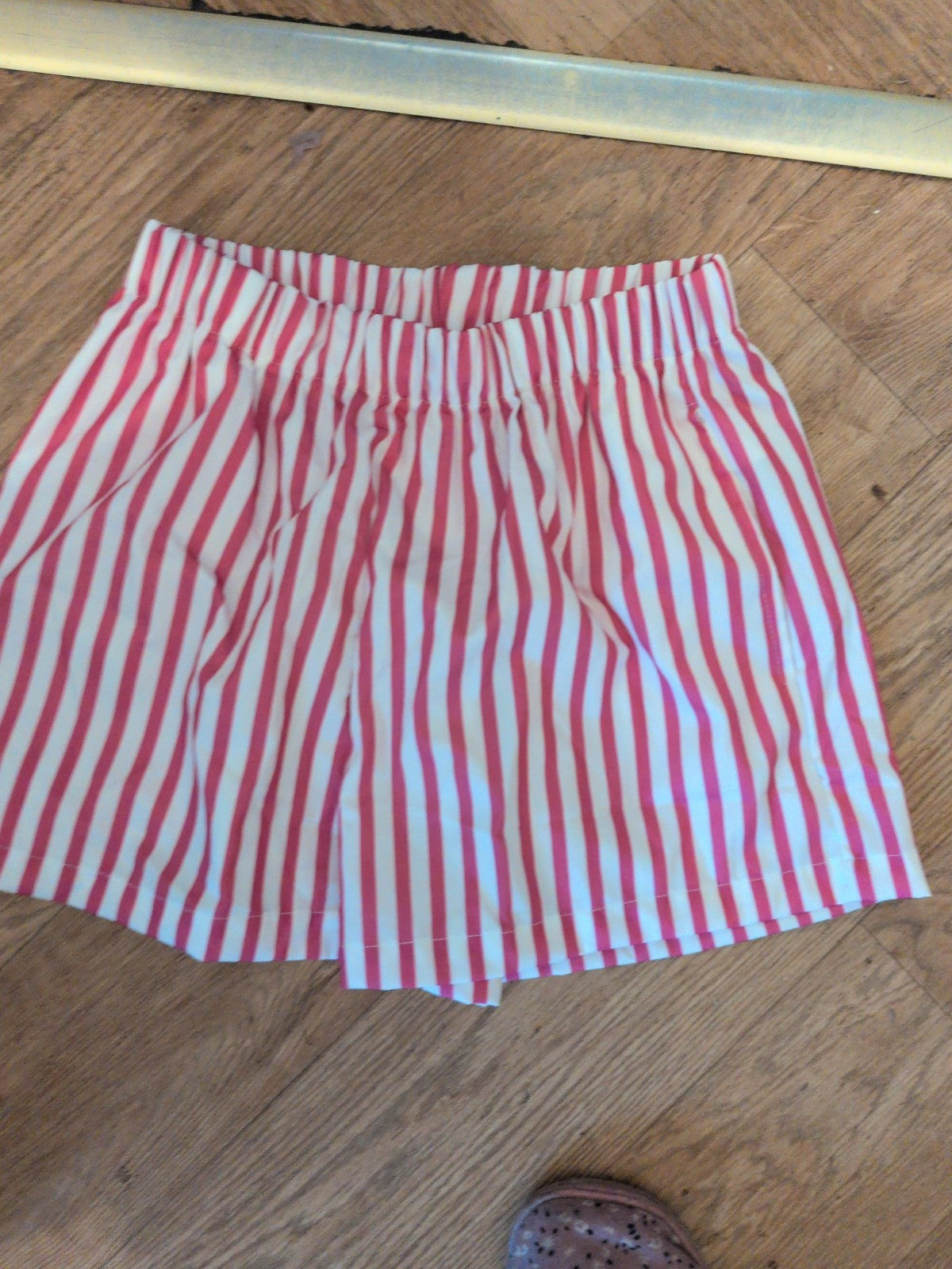 Shein Small Pink Stripe Elasticated Shorts