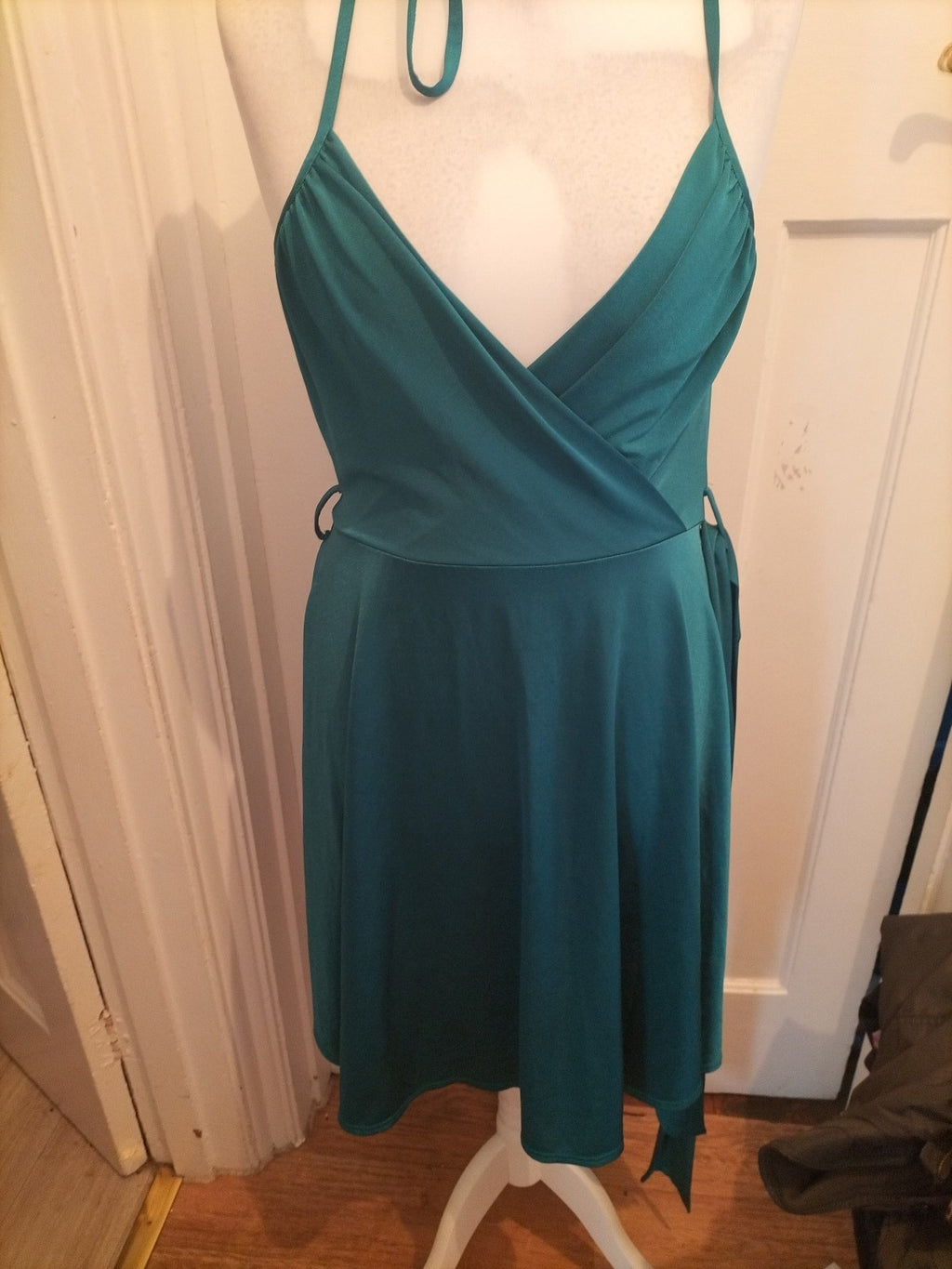 Ladies Topshop Size 12 Petite Teal Sleeveless Dress
