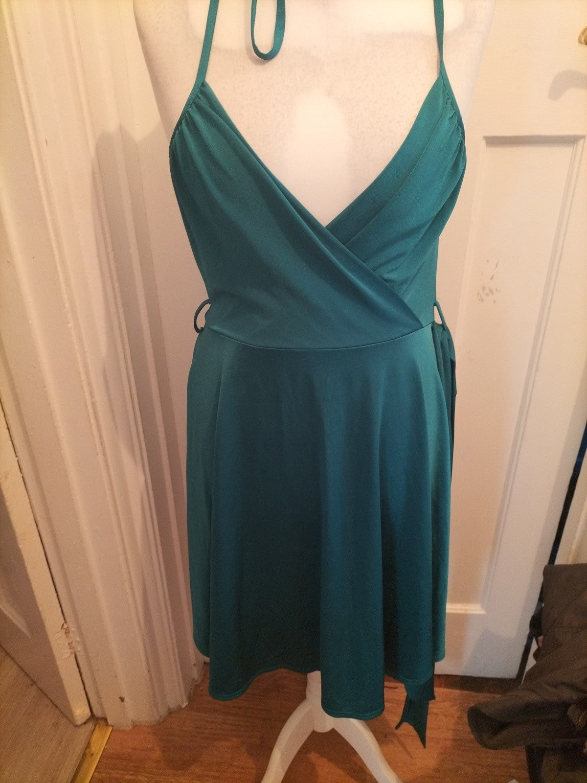 Ladies Topshop Size 12 Petite Teal Sleeveless Dress