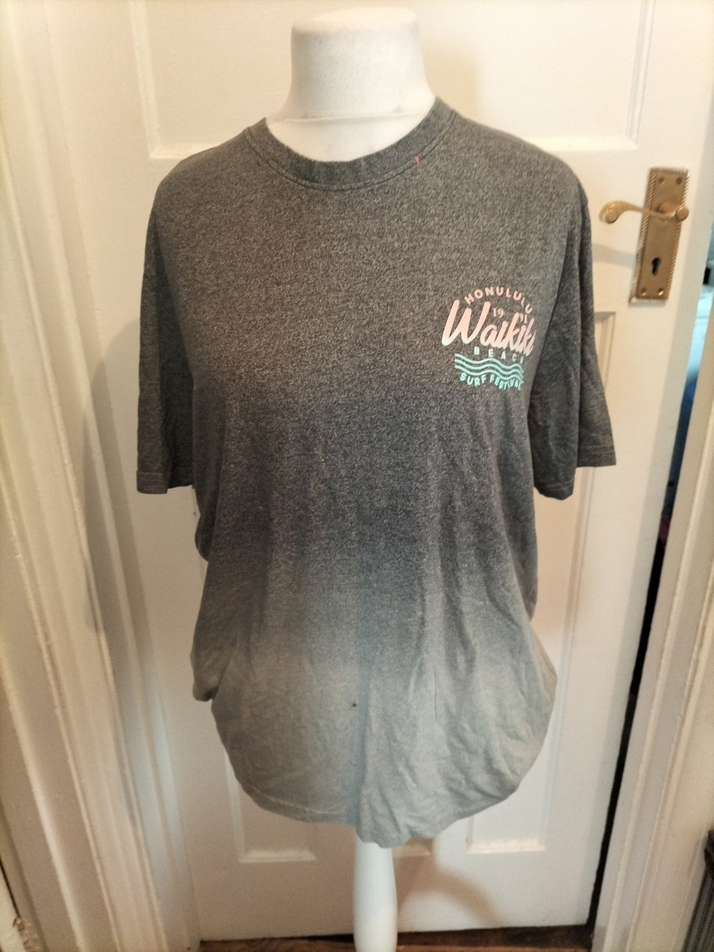 Mens F&F Size XL Grey Fleck Short Sleeved Honolulu Tshirt