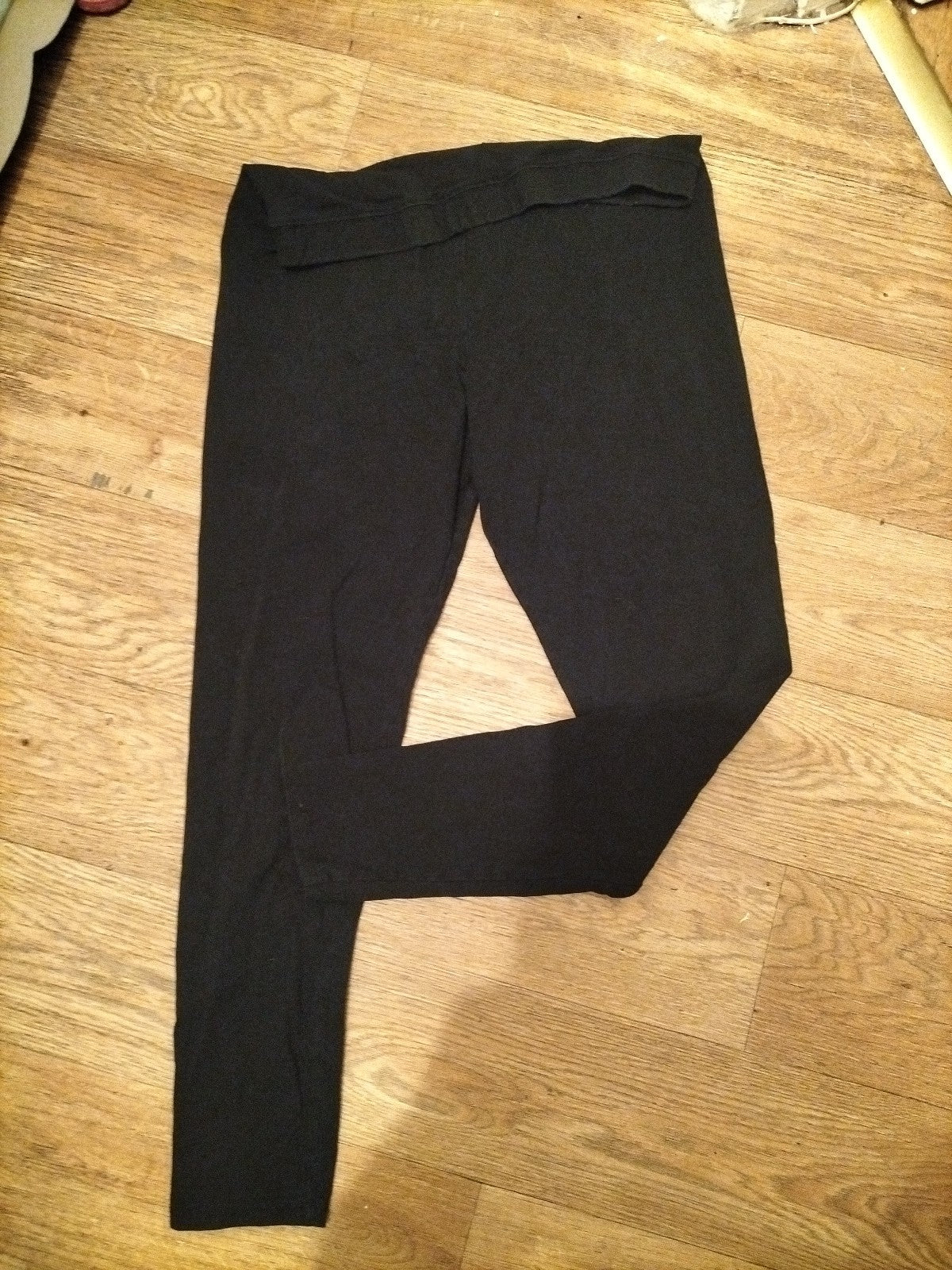Mens F&F Size 18 Black Elasticated Capri Leggings