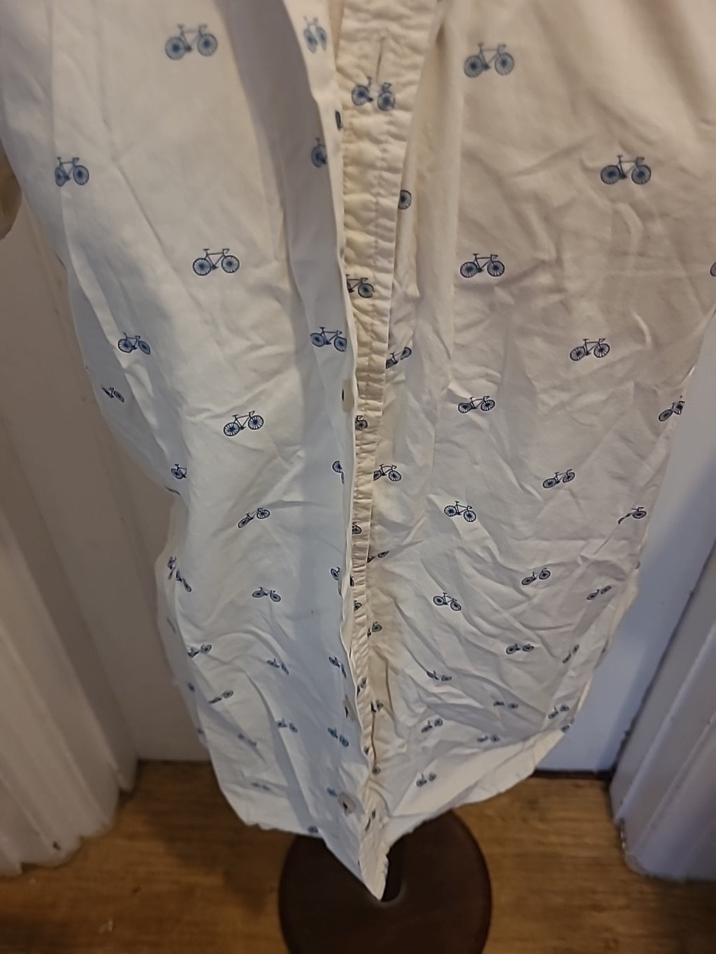 Mens Primark Size Small White Bike Design Short Sleeved Shirt