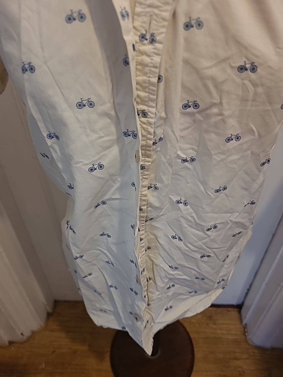 Mens Primark Size Small White Bike Design Short Sleeved Shirt