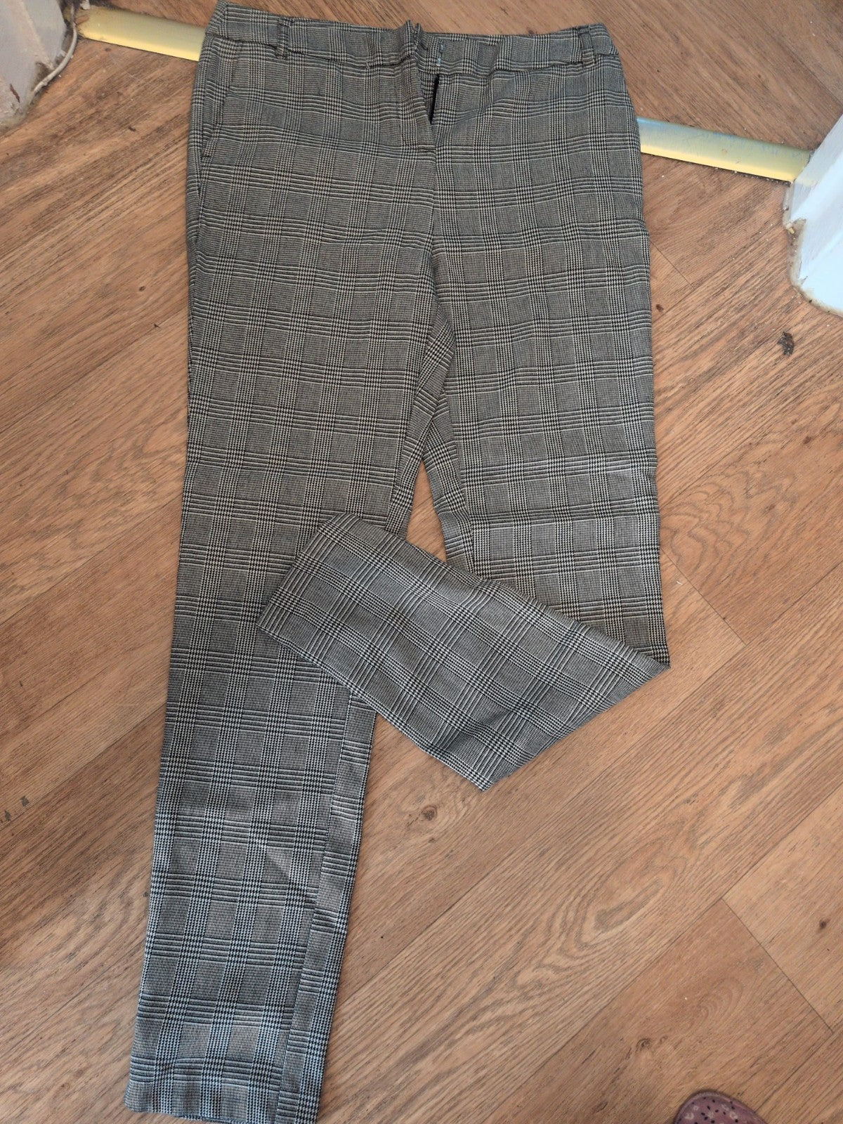Tu 10long Black And White Check Trousers
