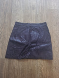 Ladies New Look Size 10 Deep Purple Pleather Pencil Skirt