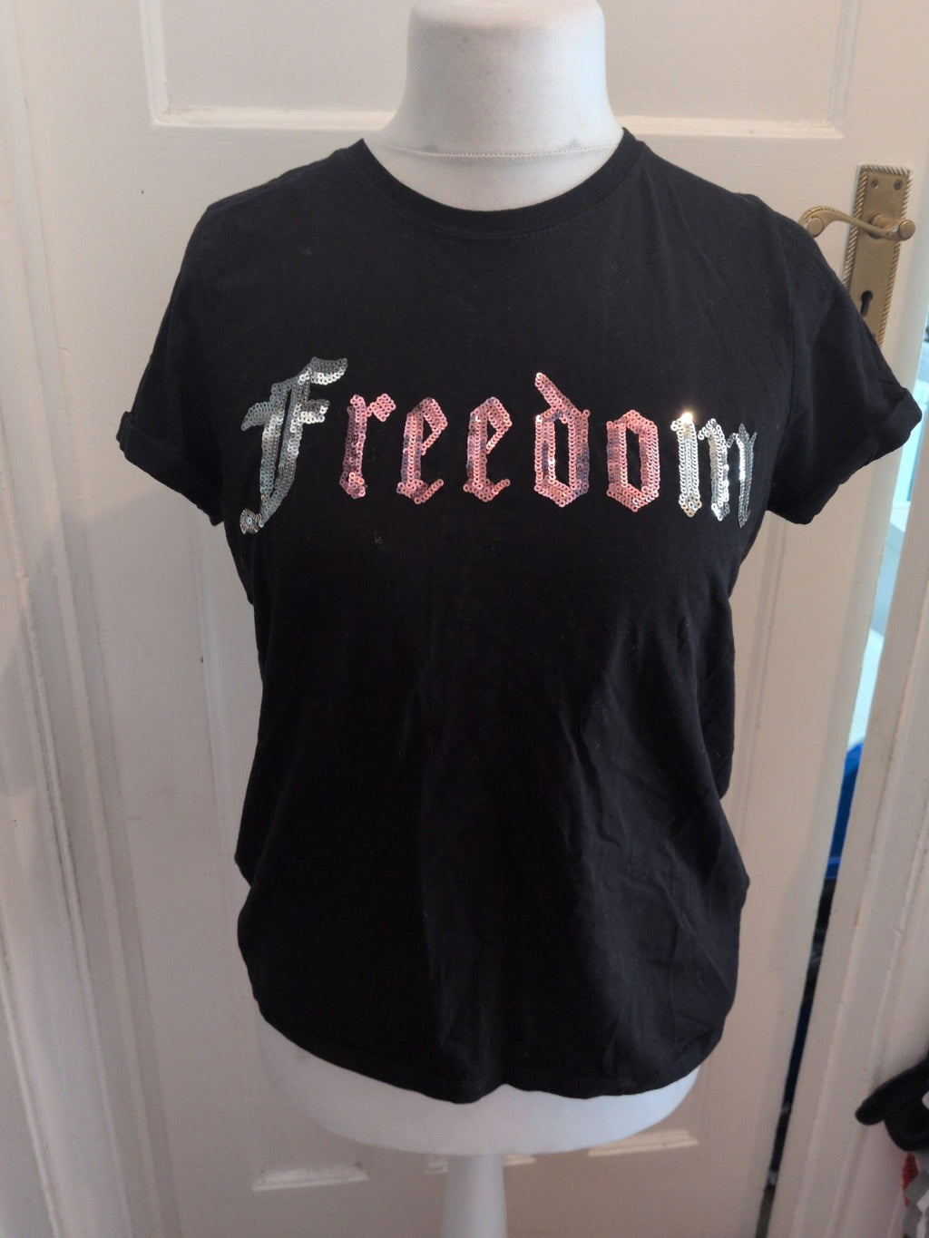 Pep&Co 14 Black "Freedom" T-shirt Sequins