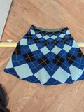 Primark Small 10-12 Blue Check Short Flare Skirt