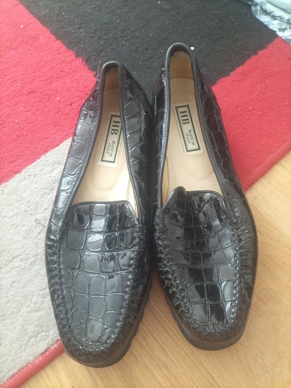 HB Euro 40 Black Pattern Close Toe Casual Shoes