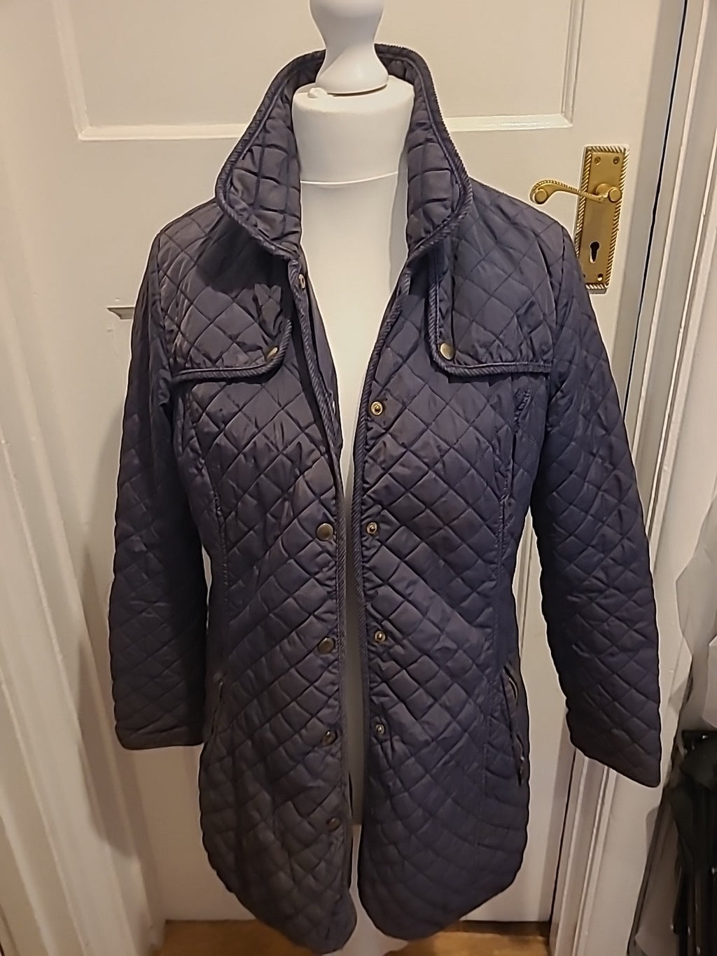 Ladies George Size 12 Charcoal Grey Popper Fastening Coat