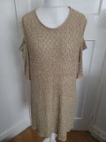 Ladies Soho Size 158/164 Gold Ruffle Short Sleeved Dress