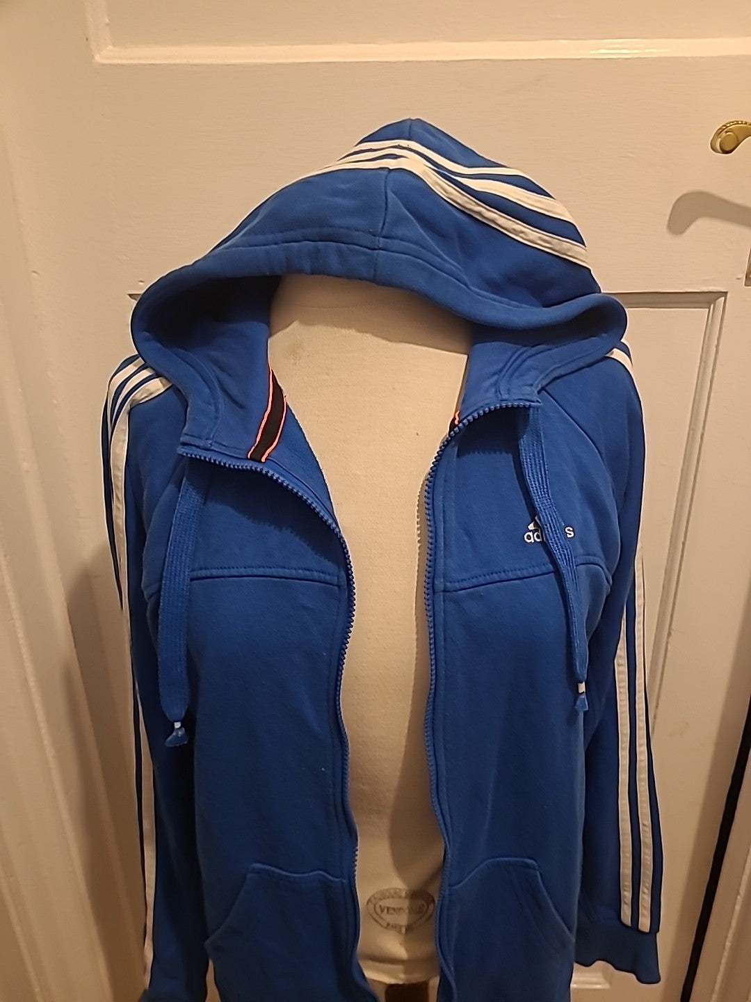 Mens Adidas Size Small Blue Zip Through Jacket