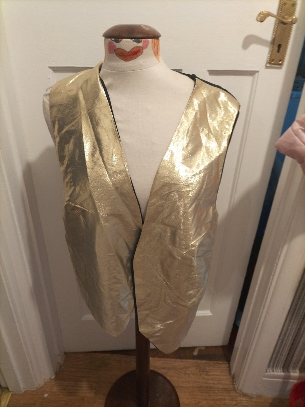 Mens Size Small Shiny Gold Waistcoat