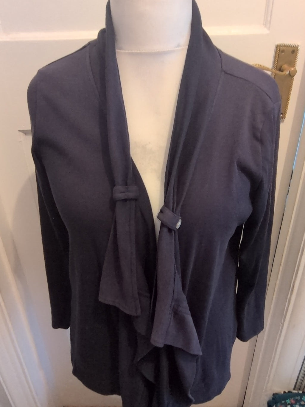 BM 16 Navy Cardigan Open