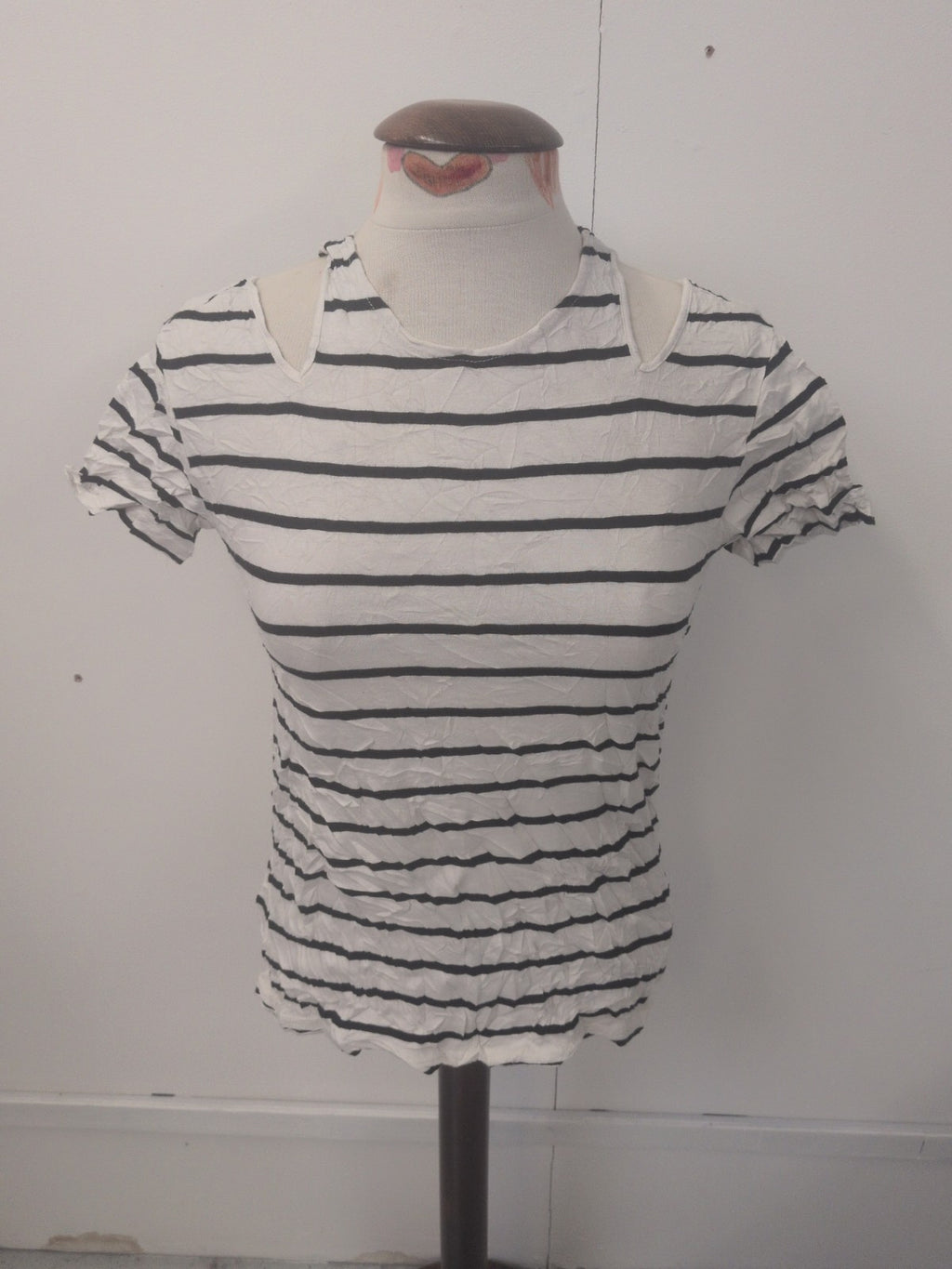 Ladies Topshop Size 8 Stripe T-shirt Short Sleeve