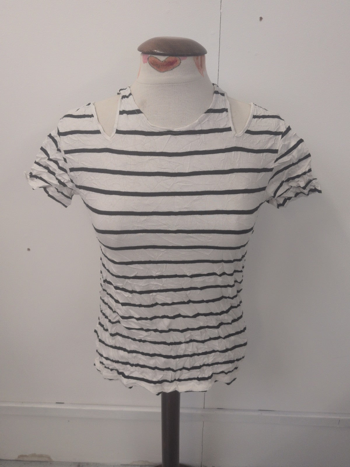 Ladies Topshop Size 8 Stripe T-shirt Short Sleeve