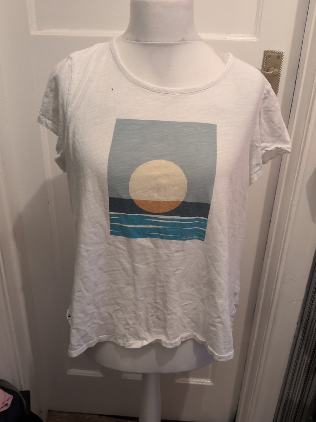 Brakeburn 16 White Sun Print Short Sleeve T-shirt
