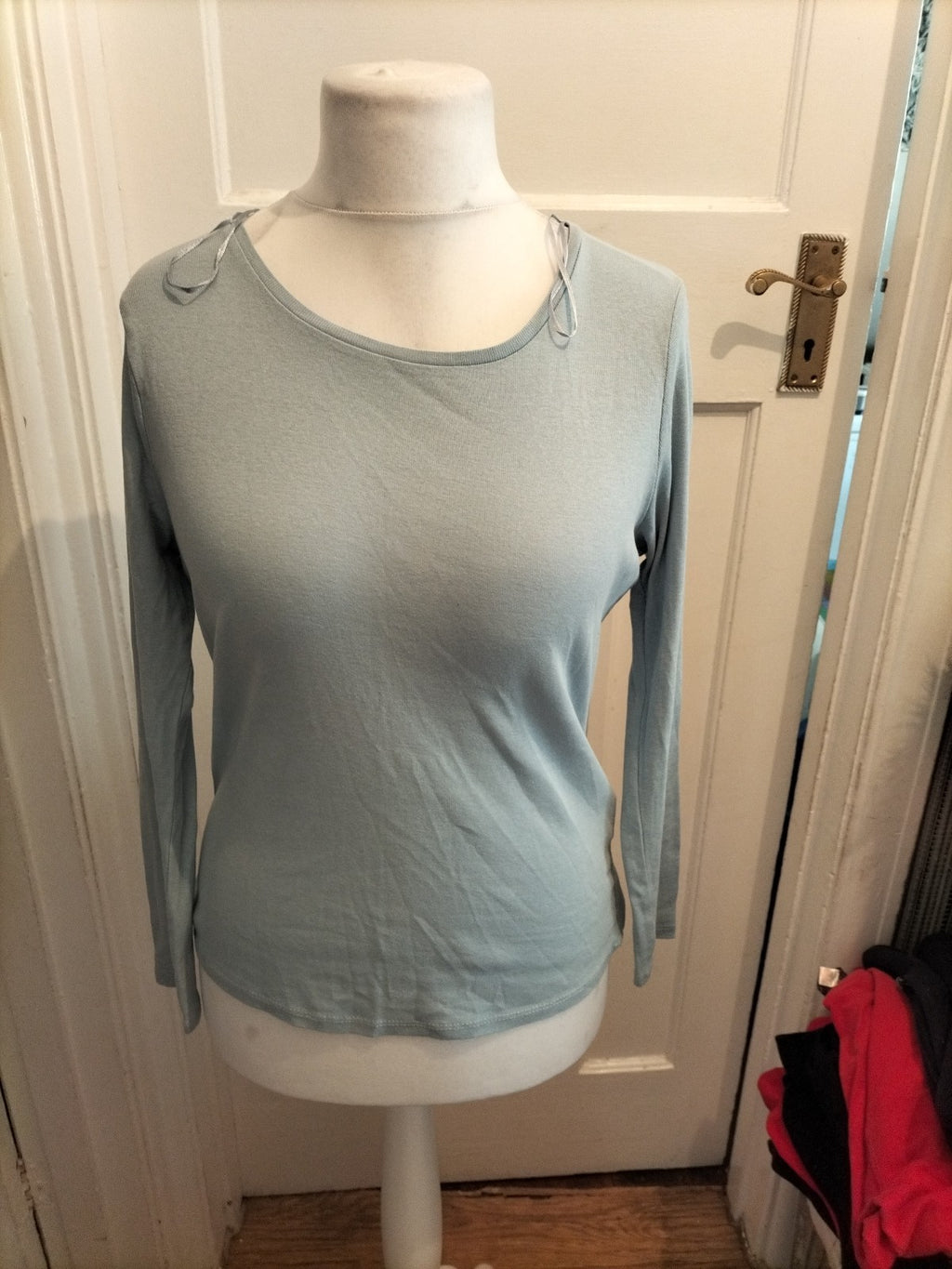 Ladies Intuition Size 12/14 Pale Blue Long Sleeved Blouse