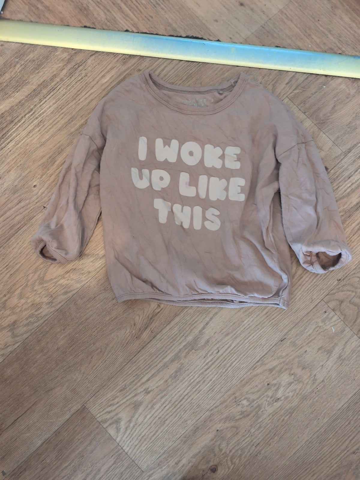 Next 3-4 Years Brown Long Sleeve T-shirt Small Mark On Front