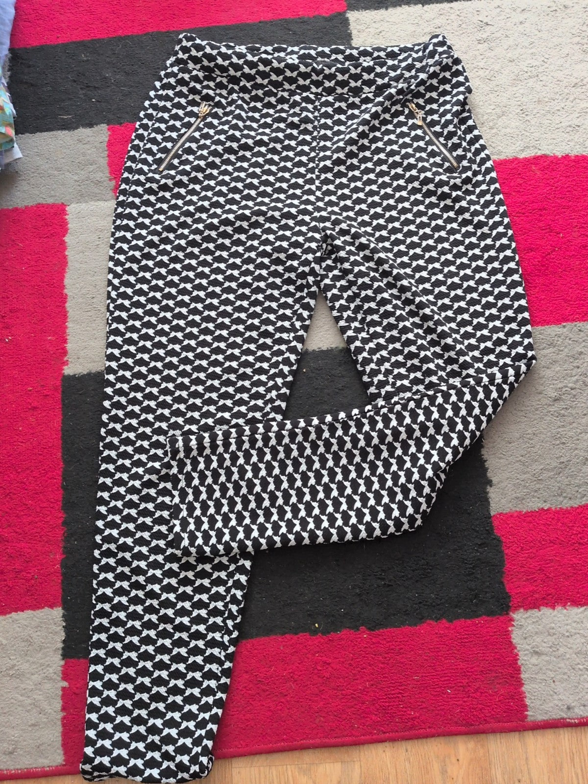 Moda Mey M/L Black And White Leggings Elasticated