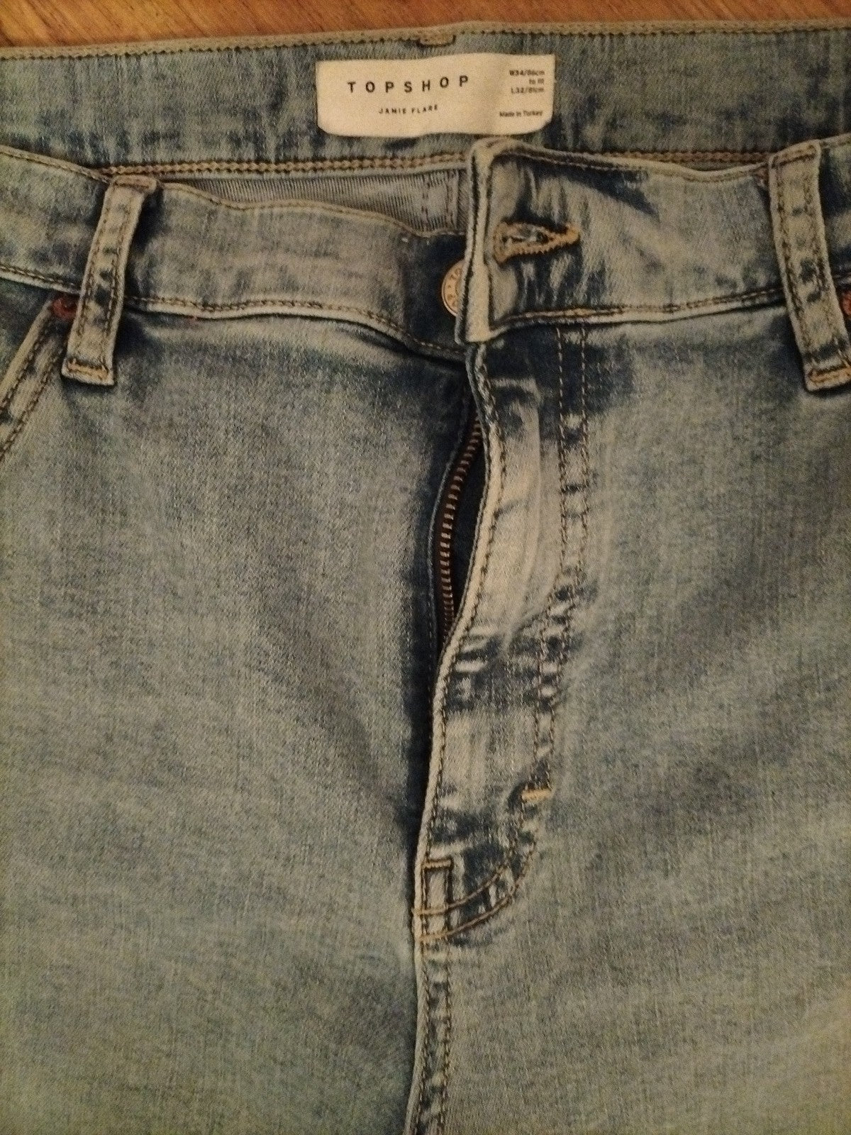 Ladies Topshop Size 34/32 Jamie Flare Jeans
