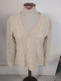 XL Cream Patterned Knit Pullover Jumper